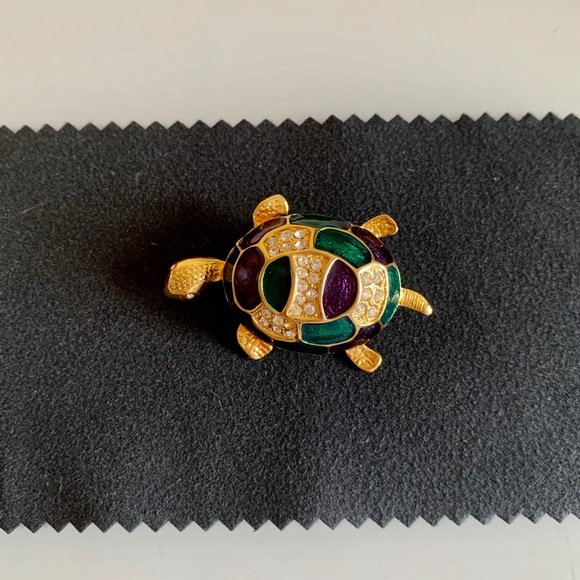 Vintage Enamel Turtle Brooch - Picture 5 of 6
